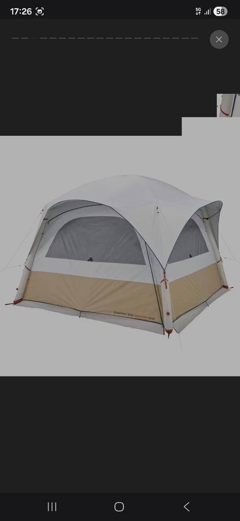 QUECHUA Opblaasbare Tent - Ruime en Snelle Opzet, Caravans en Kamperen, Tenten, Ophalen of Verzenden, Zo goed als nieuw, Tot en met 4