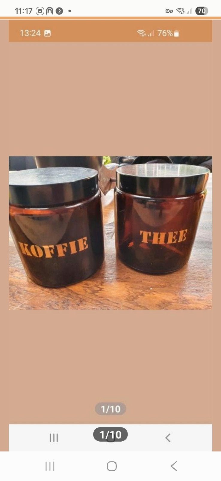 2 glazen koffie en thee voorraad potten/retro glazen potten, Antiek en Kunst, Ophalen of Verzenden