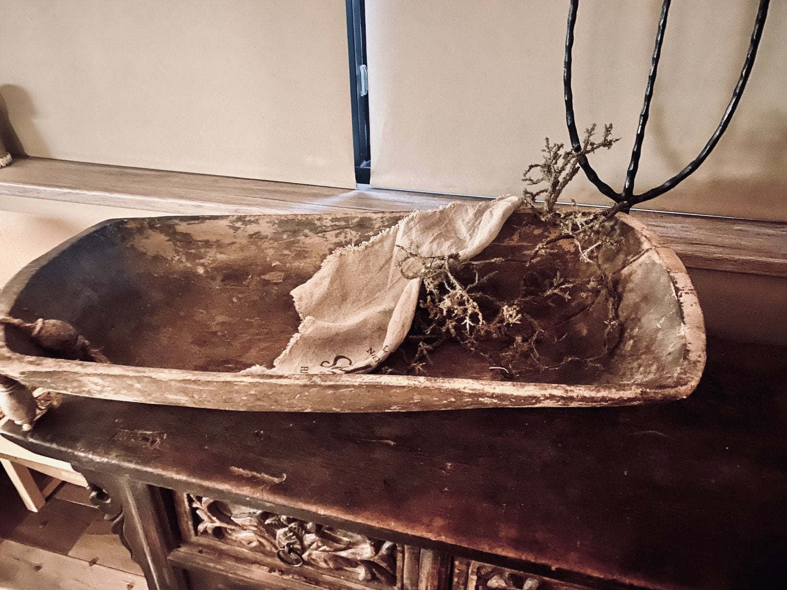 Oude rustieke houten trog XL, Ophalen
