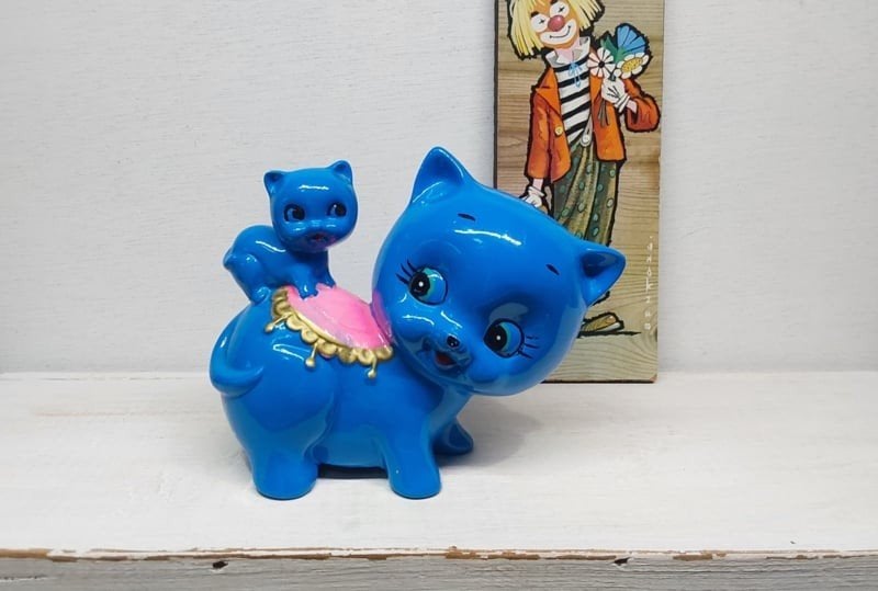 Vintage poezen beeldjes, Verzamelen, Beelden en Beeldjes, Ophalen of Verzenden, Dier