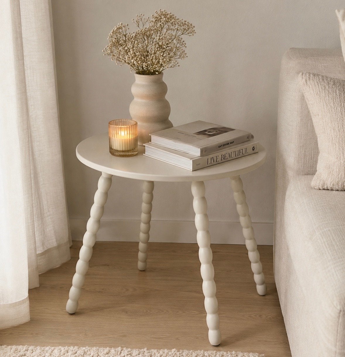 Nieuwe Witte Bijzettafel - 45x45 cm - Zeer Goede Kwaliteit, Ophalen, Nieuw, Rond