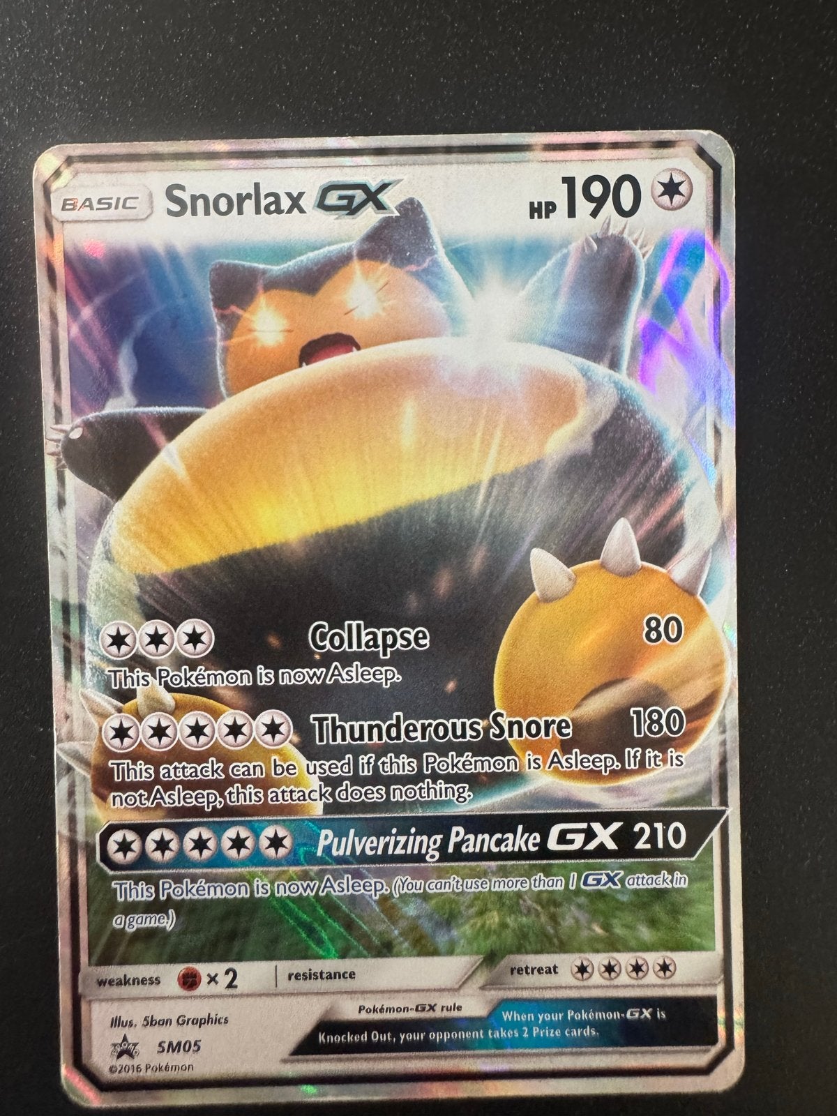 Snorlax GX Pokémon Kaart - SM05 - Zeldzaam, Ophalen of Verzenden, Zo goed als nieuw, Losse kaart, Foil