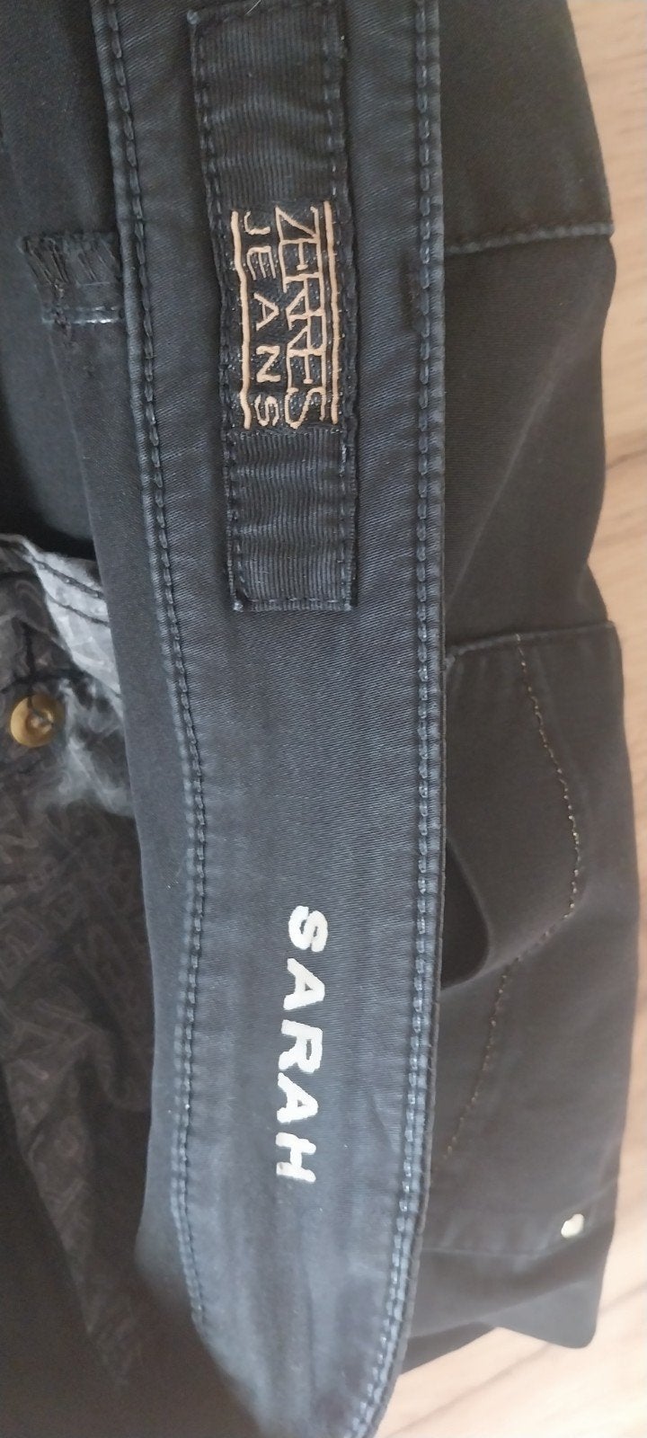 zwarte zerres jeans dames broek, Ophalen, Gedragen, Zwart, Lang