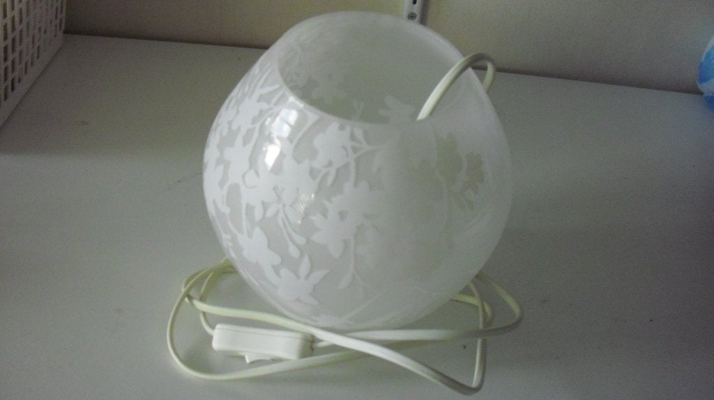 Ikea glas schemerlampje, Ophalen, Wit, IKEA, Schemerlamp
