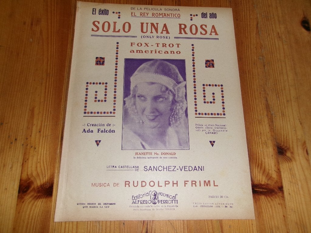 Rudolph friml - solo una rosa, Muziek en Instrumenten, Gebruikt, Ophalen of Verzenden, Artiest of Componist, Piano