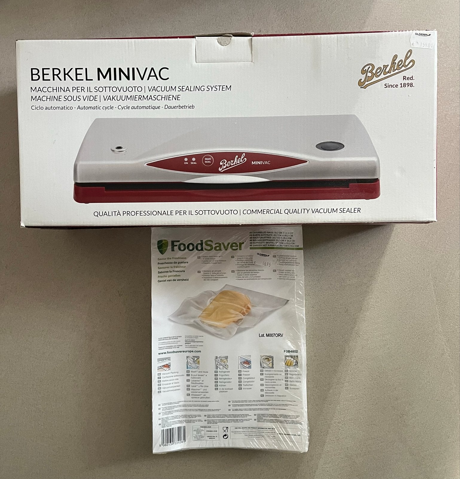 Nieuwe Berkel Minivac Vacuüm Sealer met FoodSaver Zakken, Ophalen of Verzenden, Nieuw
