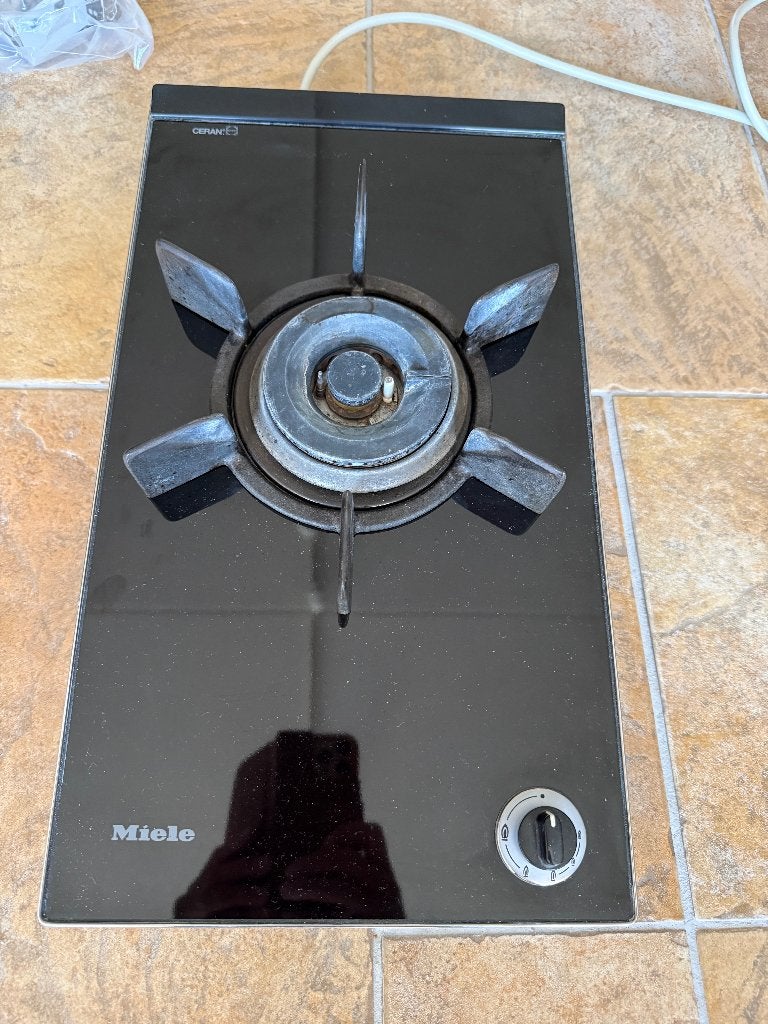 Miele Keramische kookplaat KM415 + Miele Wokbrander KM406, Ophalen, Gebruikt, Keramisch, 4 kookzones