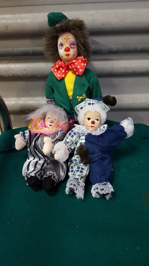 clownspoppen 3  stuks, Verzamelen, Ophalen of Verzenden, 'T Olde Gre-j, Info@toldegrej.nl, Endepoelstraat 20f Didam