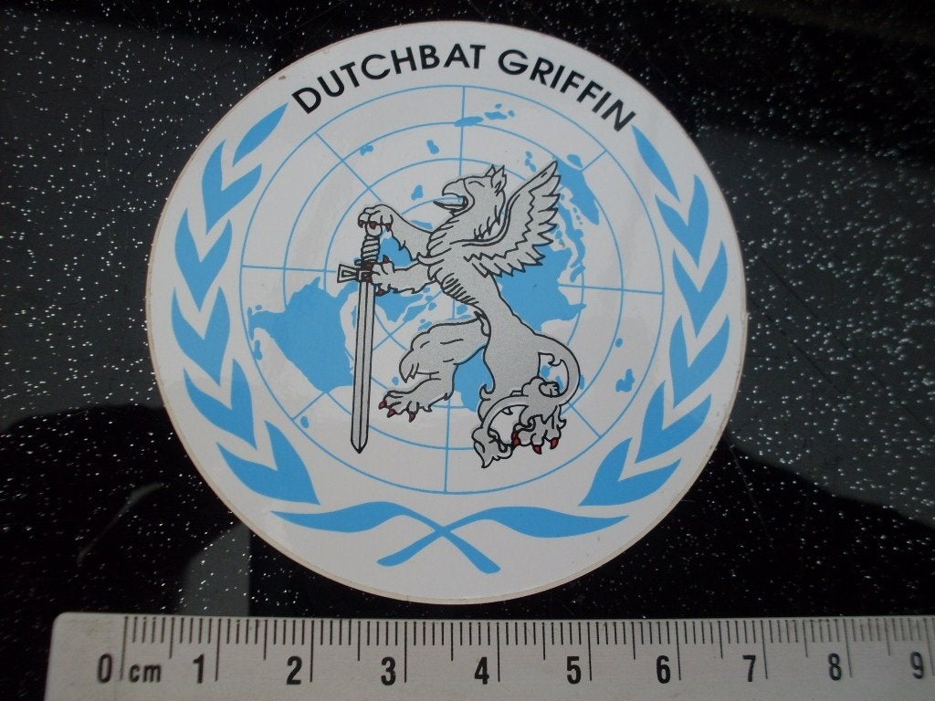 sticker dutchbat griffin logo embleem wapen, Verzenden, Zo goed als nieuw, Bedrijf of Vereniging