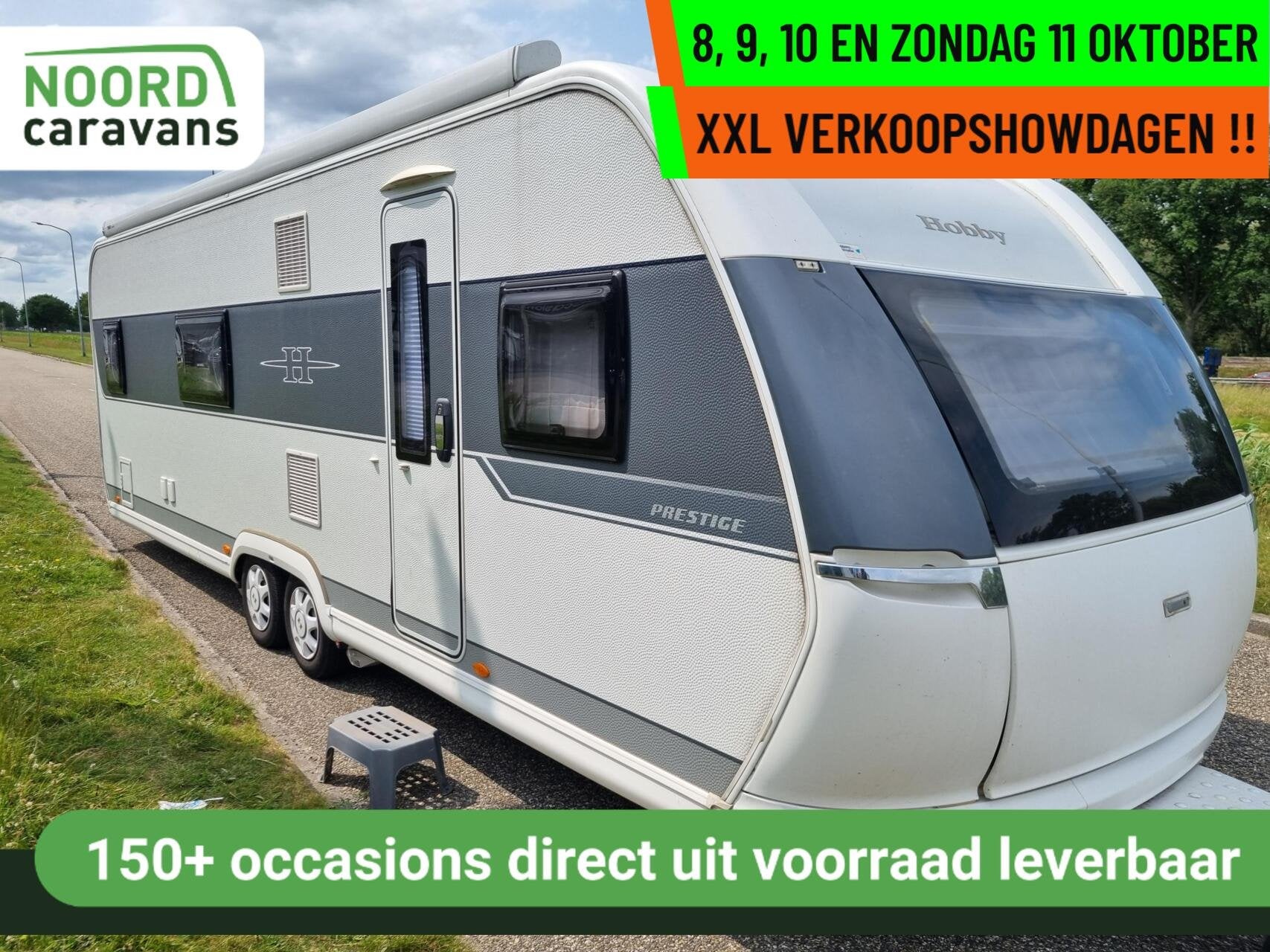 HOBBY PRESTIGE 720 KFU STAPELBED + MOVER +AIRCO +CASS LUIFEL, Rondzit, Hobby, Bedrijf, Hordeur