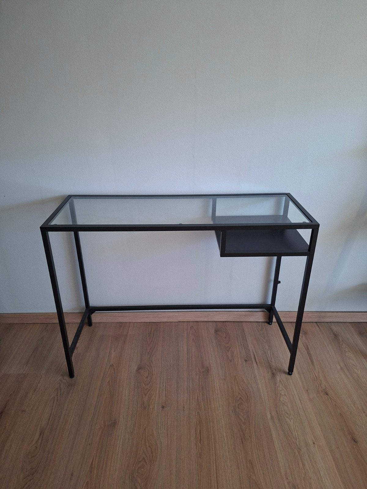 Stijlvolle console tafel met glazen blad, Ophalen, Gebruikt, Minder dan 50 cm, 50 tot 100 cm