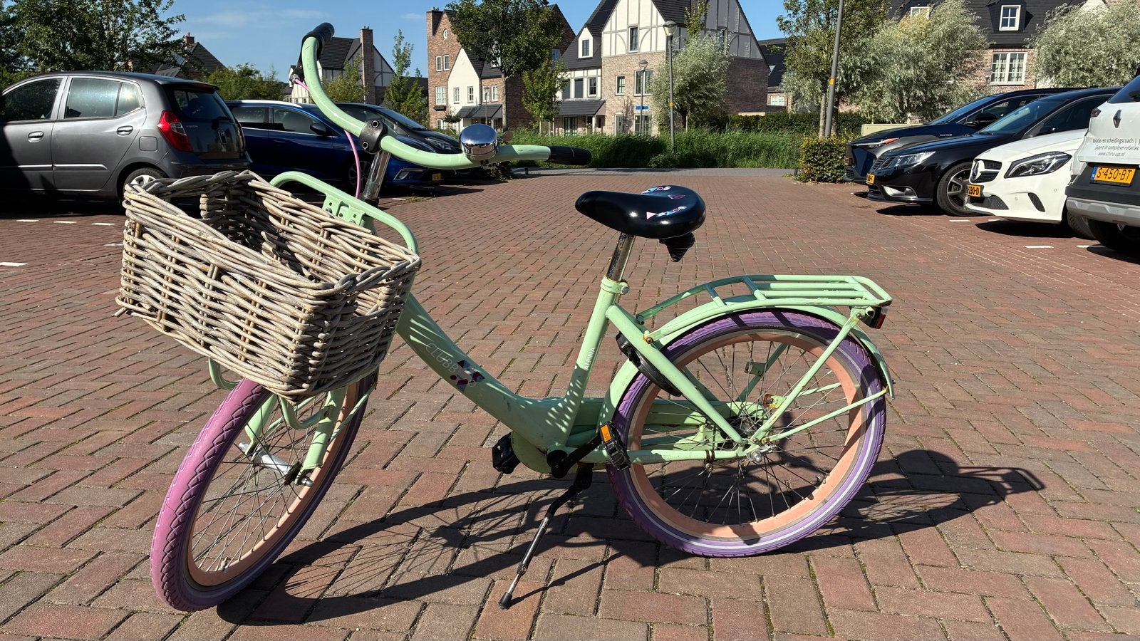 Alpina Clubb 22 inch meisjesfiets met mandje, Ophalen, Terugtraprem, 22 inch, Gebruikt