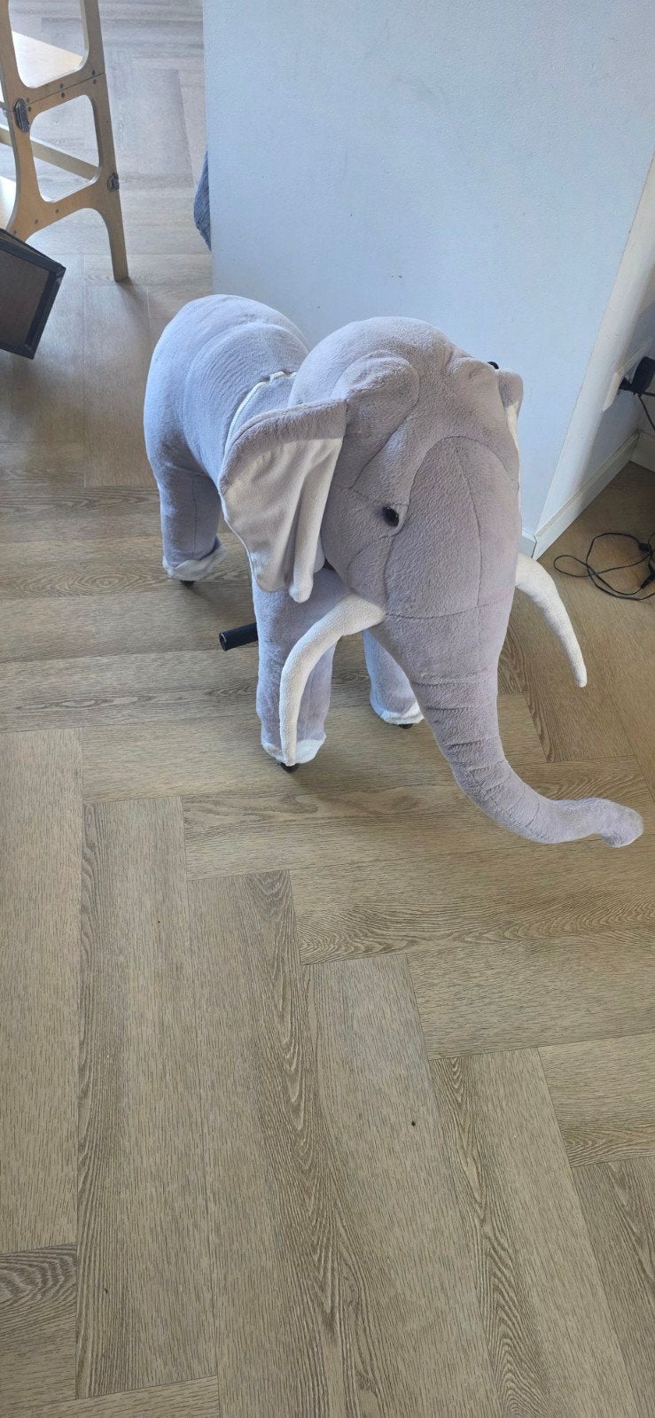 Grote pluche olifant rijdier - mechanisch, op spierkracht, Ophalen of Verzenden