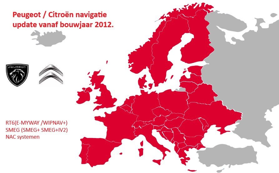 Citroën Peugeot navigatie update Europa 2026 SMEG NAC, Computers en Software, Navigatiesoftware, Ophalen of Verzenden, Nieuw, Heel Europa