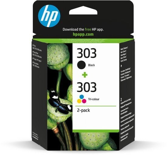 HP 303 2-Pack Origineel Zwart + Kleur 3YM92AE (Cartridge), HP, Info@HP.nl, Nieuw, Ophalen of Verzenden