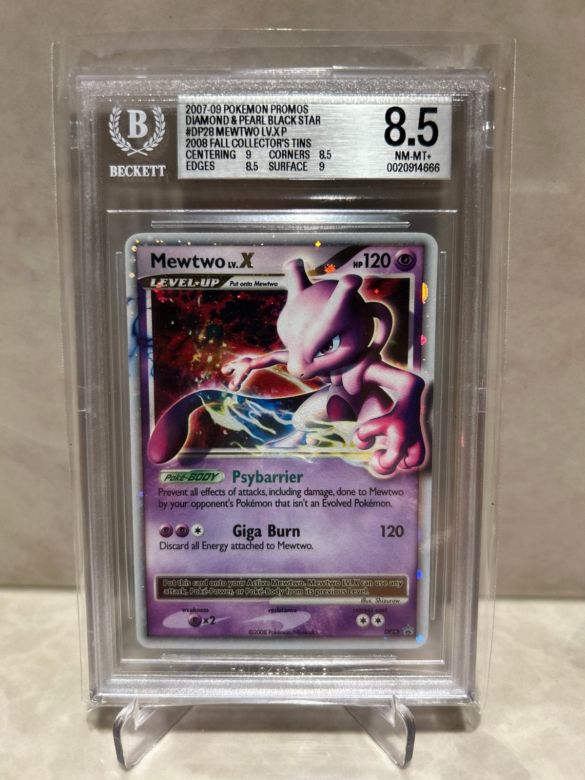 Mewtwo LV.X DP28 BGS 8.5 PSA CGC, Ophalen of Verzenden, Nieuw, Losse kaart, Foil