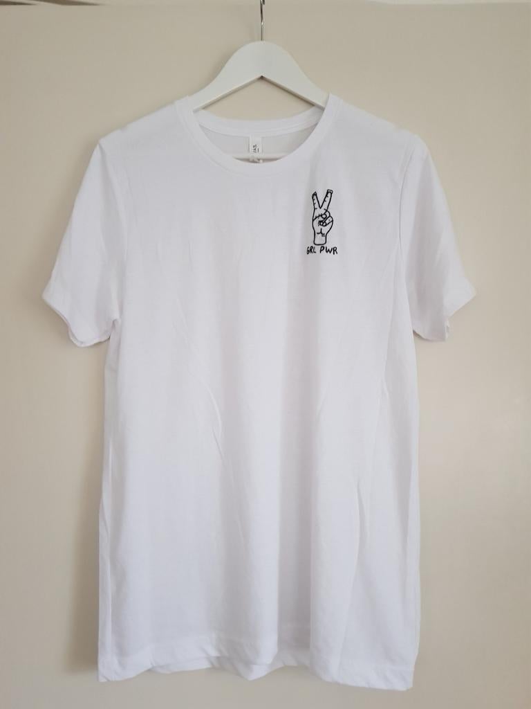 T-shirt maat M GRL PWR wit peace, Kleding | Dames, Ophalen of Verzenden, Zo goed als nieuw, Wit, Korte mouw