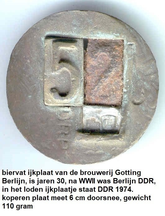 uniek verzamelaars stuk, biervat ijkplaat uit de jaren 30, Ophalen of Verzenden, Gebruikt, Overige merken