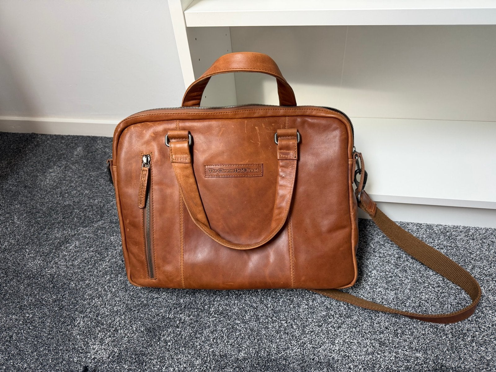Leren laptoptas The Chesterfield Brand - Cognac, Gebruikt, Bruin, Leer, Ophalen