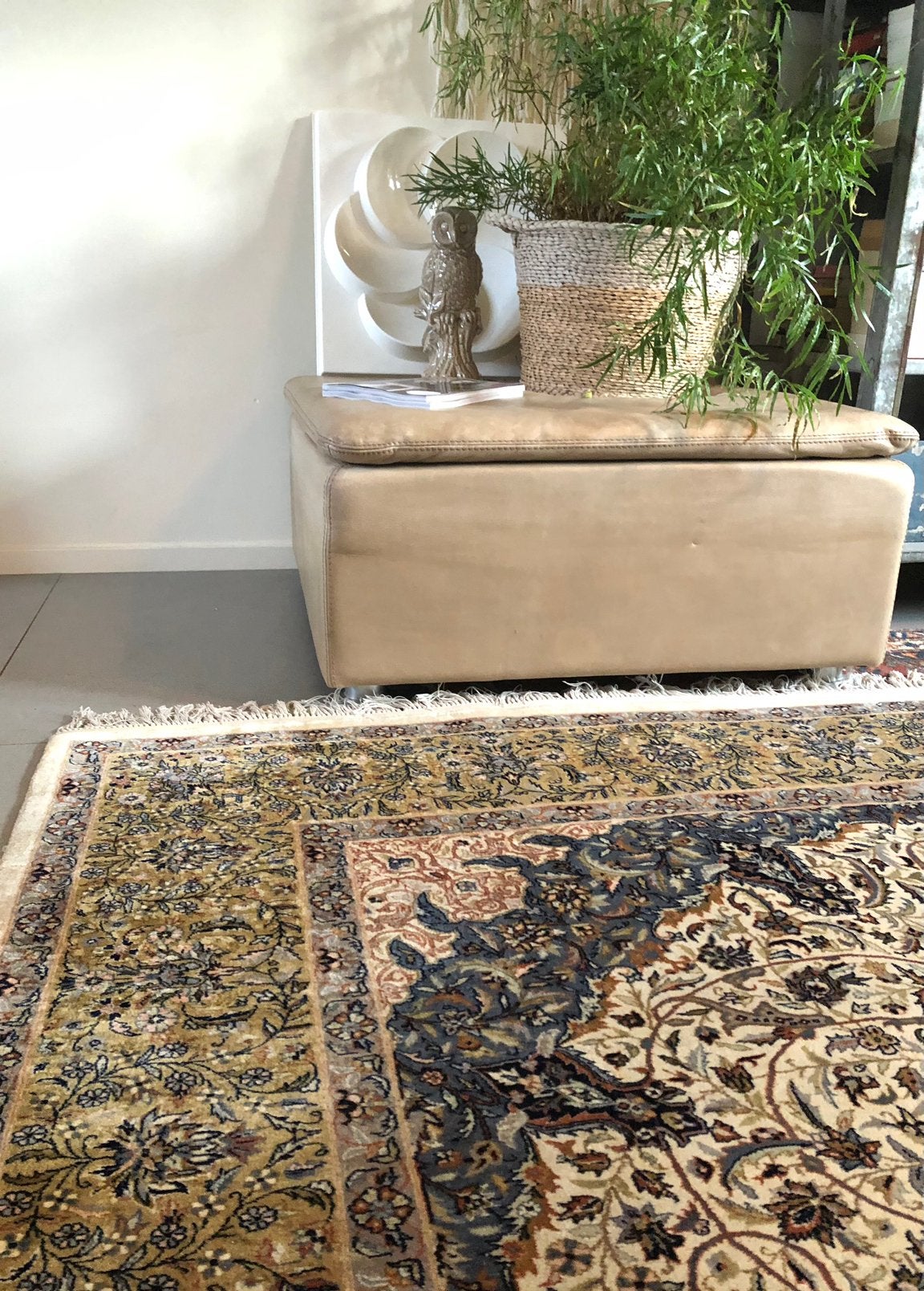 Prachtig Vintage Perzisch KLEED natuurlijk kleur 3.30 M, Ophalen, Gebruikt, Beige, 200 cm of meer