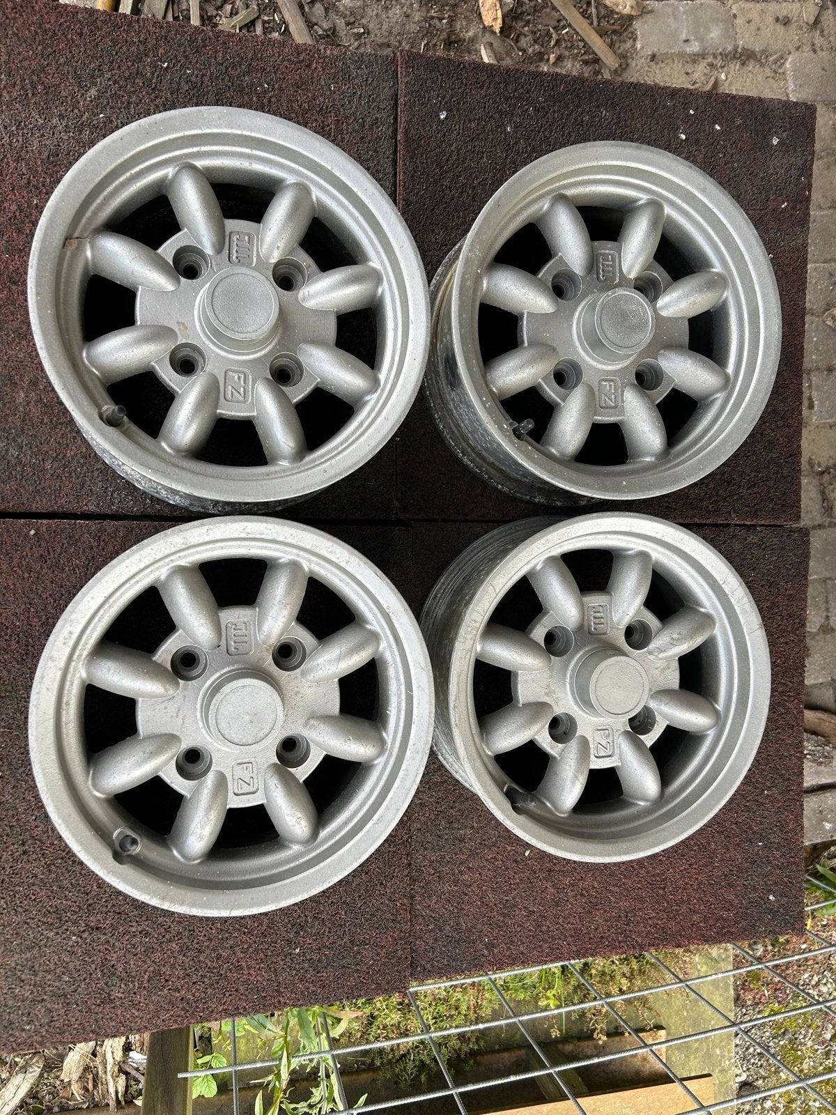 Worstenvelgen voor Classic Mini Cooper - Set van 4, Auto-onderdelen, Banden en Velgen, Ophalen, Gebruikt, Velg(en), Overige maten
