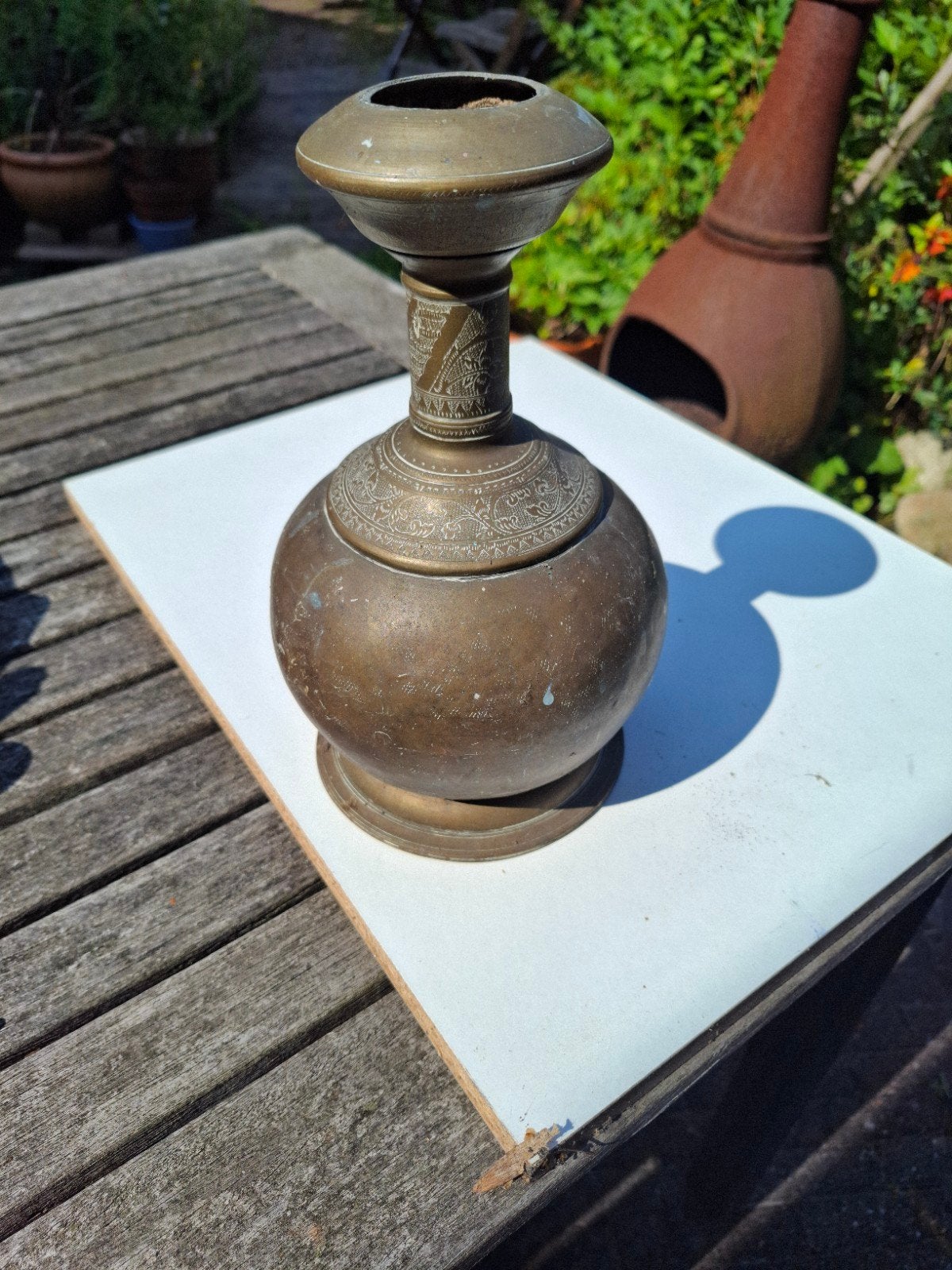 mooie oude Indonesische waterkruik, Antiek en Kunst, Ophalen, Koper of Brons