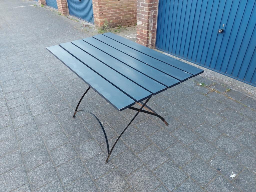 Bistro tuintafel inklapbaar geschikt voor 4 personen, Tuin en Terras, Tuintafels, Ophalen, Gebruikt, Rechthoekig, Hout