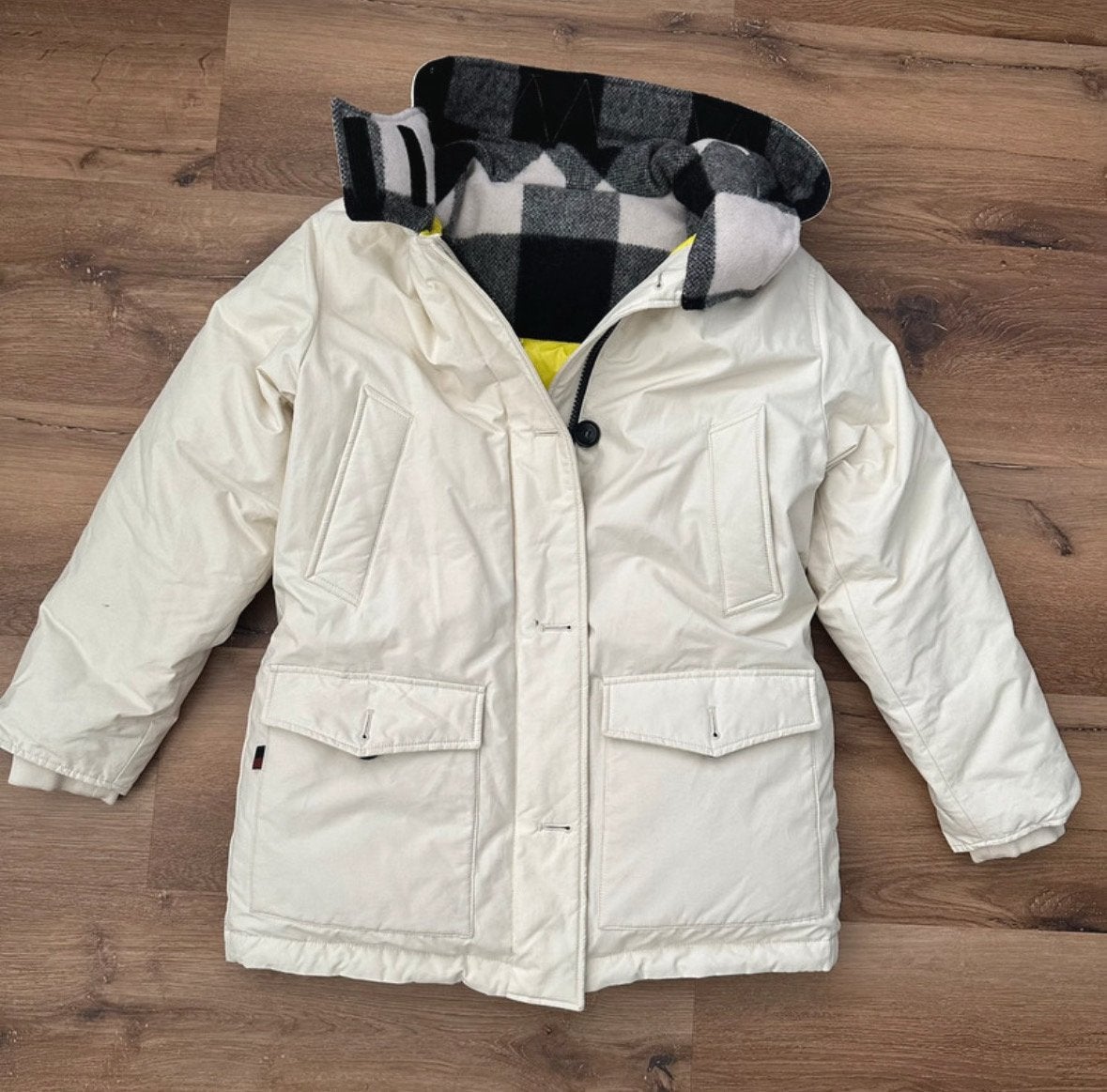 Woolrich winterjas wind- en waterdicht - Maat S, Ophalen of Verzenden, Zo goed als nieuw, Maat 36 (S), Beige