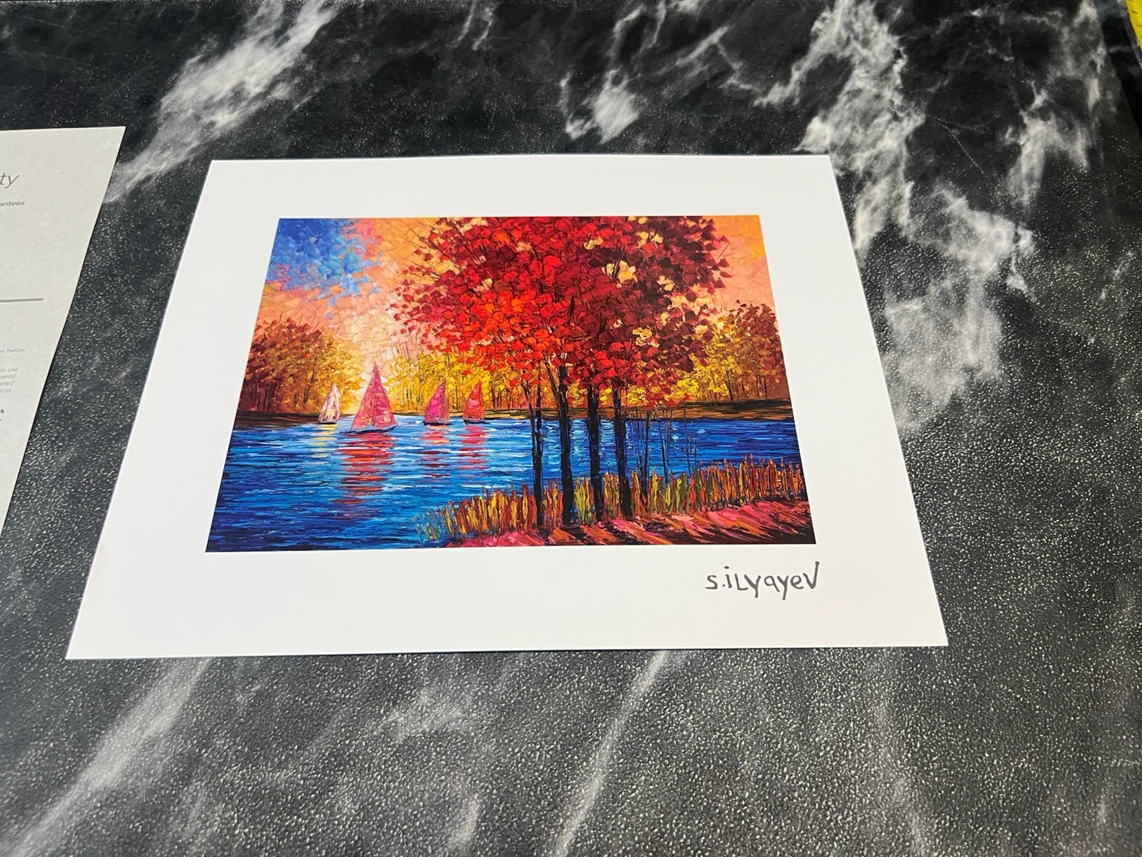 Lithograph Slava Ilyayev Our river of Love, Ophalen of Verzenden