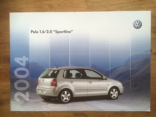 Volkswagen Polo 1.6/2.0 "Sportline" brochure 2004, Gelezen, Volkswagen, Ophalen of Verzenden, Volkswagen