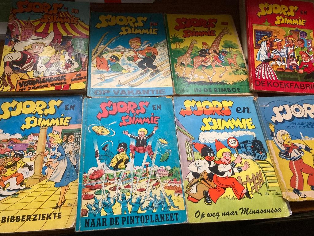 T.K. nog 8 stripboeken van Sjors & Sjimmie zie actuele lijst, Meerdere stripboeken, Ophalen of Verzenden, Gelezen