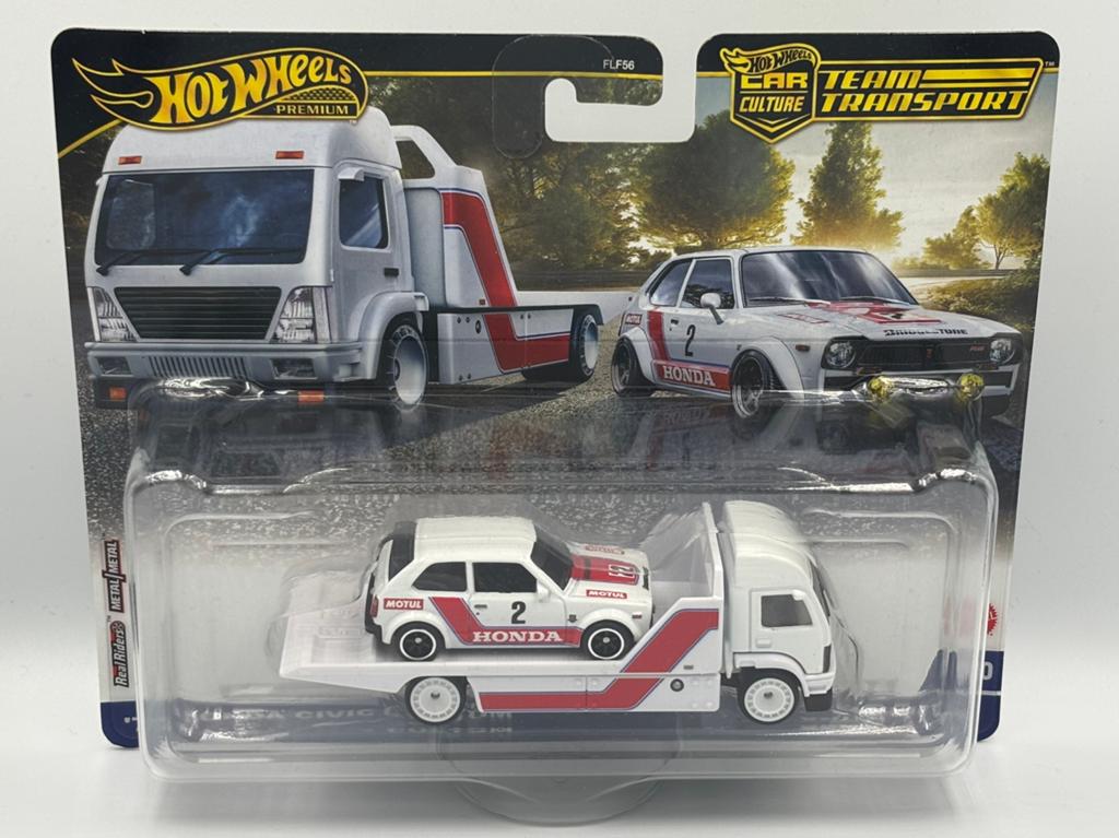 Hotwheels model honda civic en transporter 1:64, Ophalen of Verzenden, Zo goed als nieuw, Auto
