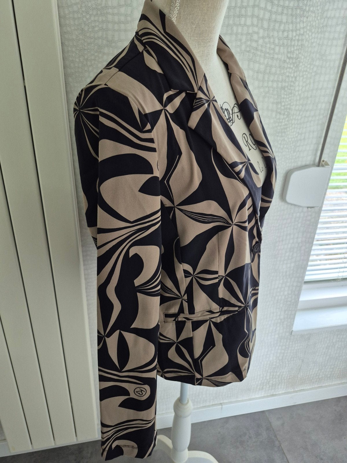 Zoso Blazer Suzan Beige Zwart Maat XL, Kleding | Dames, Beige, Maat 46/48 (XL) of groter, Ophalen of Verzenden, Zo goed als nieuw