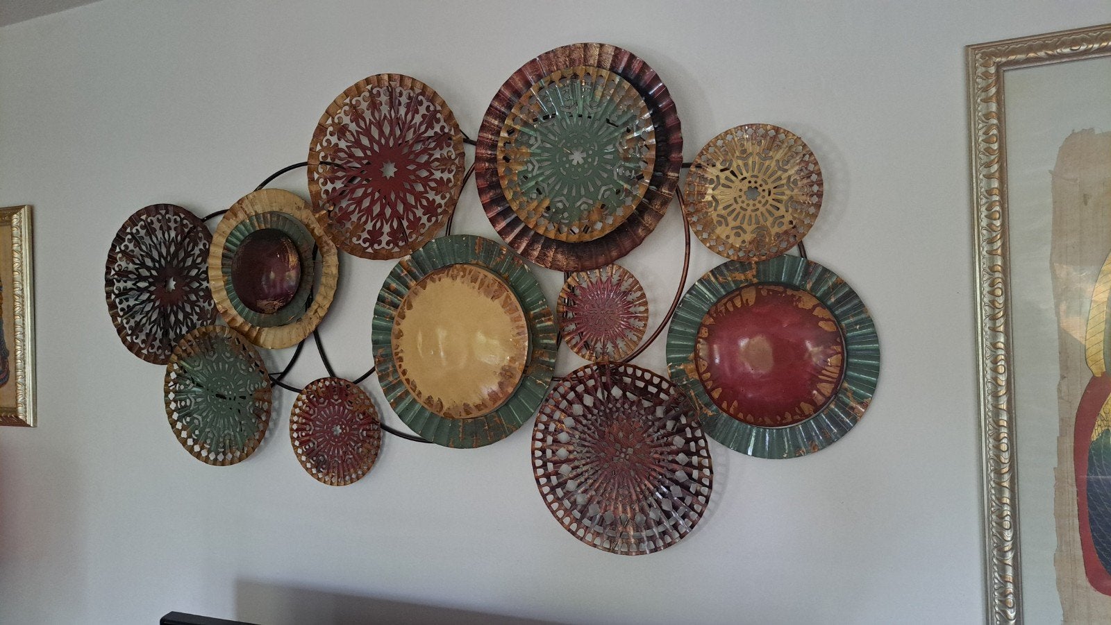 wanddecoratie metalen cirkels, Ophalen, Gebruikt