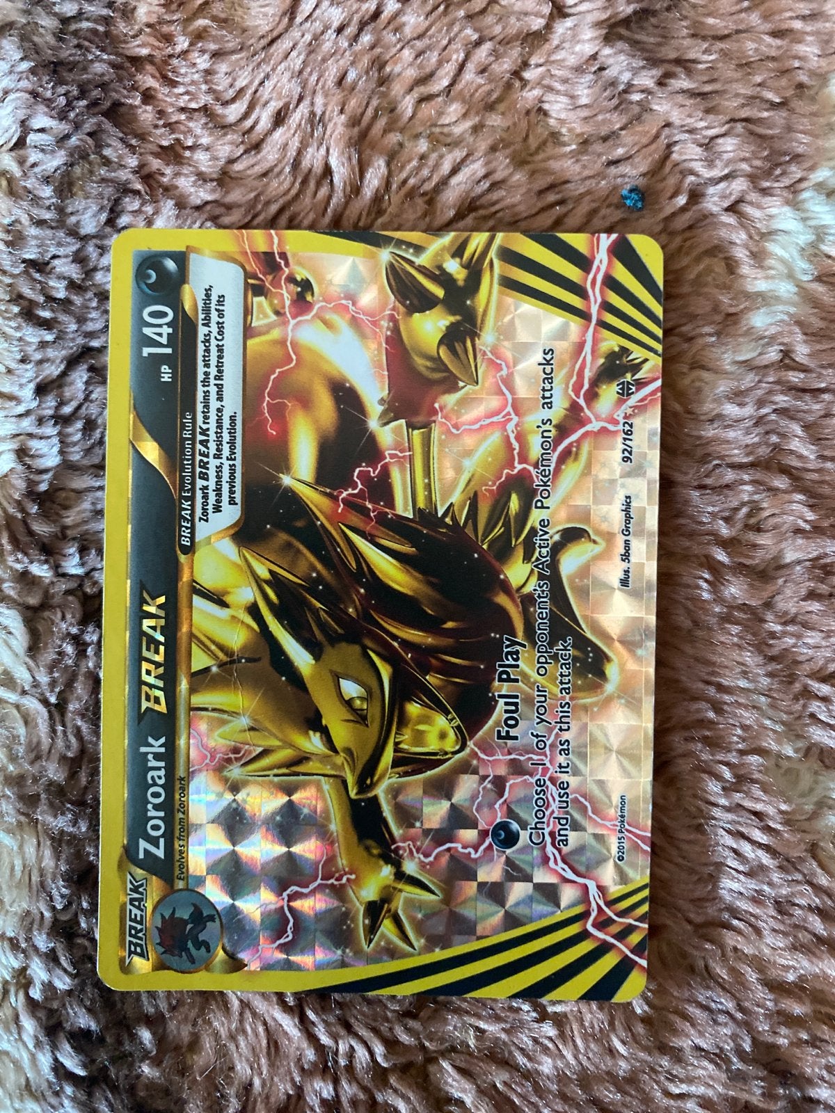 Zoroark BREAK Pokémon kaart - XY BREAKpoint 92/162, Ophalen of Verzenden, Zo goed als nieuw, Losse kaart, Foil