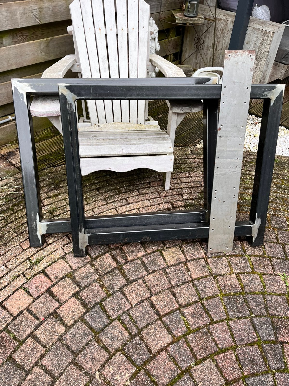 Twee stevige tafel poten uit koker profiel., Ophalen of Verzenden, Zo goed als nieuw, Rechthoekig, 50 tot 100 cm