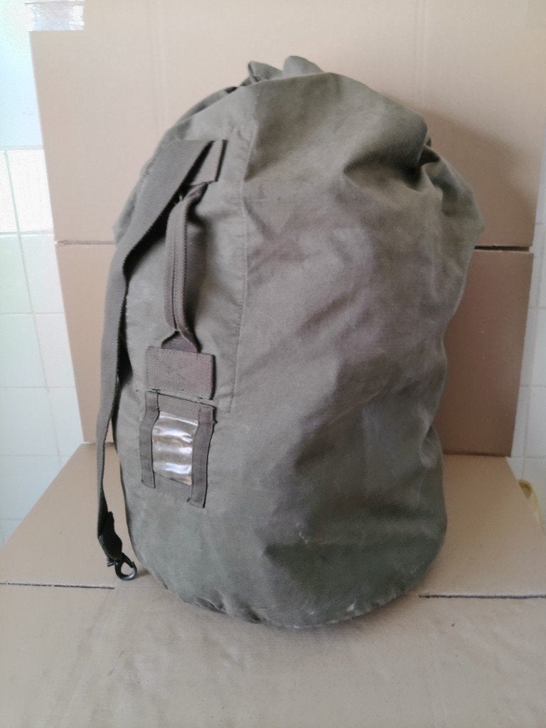 Curiosa vintage leger plunjebaal plunjezak met slot 80cm, Ophalen of Verzenden