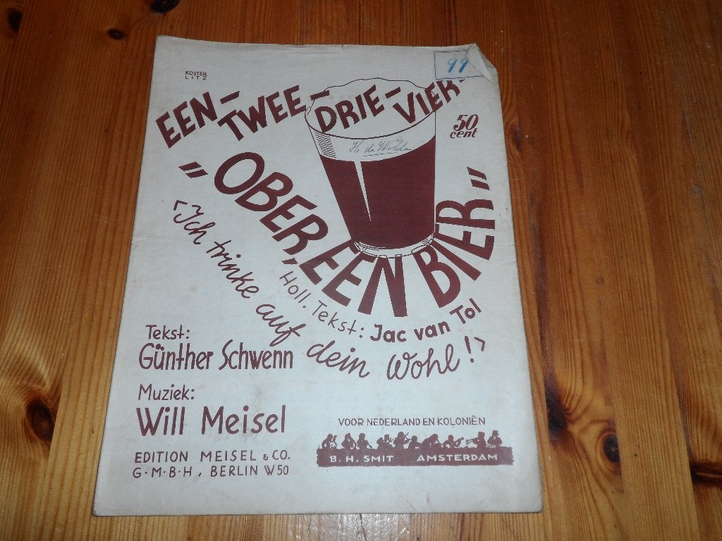 Een twee drie vier ober een bier - will meisel, Muziek en Instrumenten, Piano, Gebruikt, Ophalen of Verzenden, Artiest of Componist