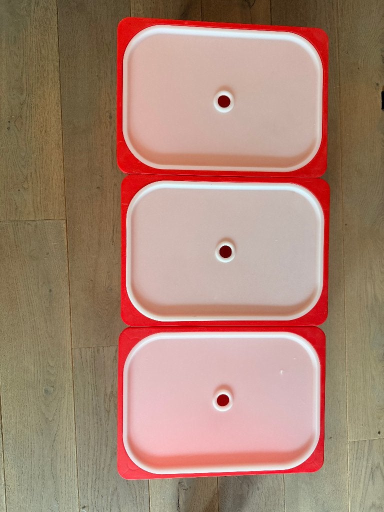 IKEA TROFAST set van 3 opbergbakken rood, Gebruikt, Minder dan 50 cm, Ophalen of Verzenden, Minder dan 40 cm