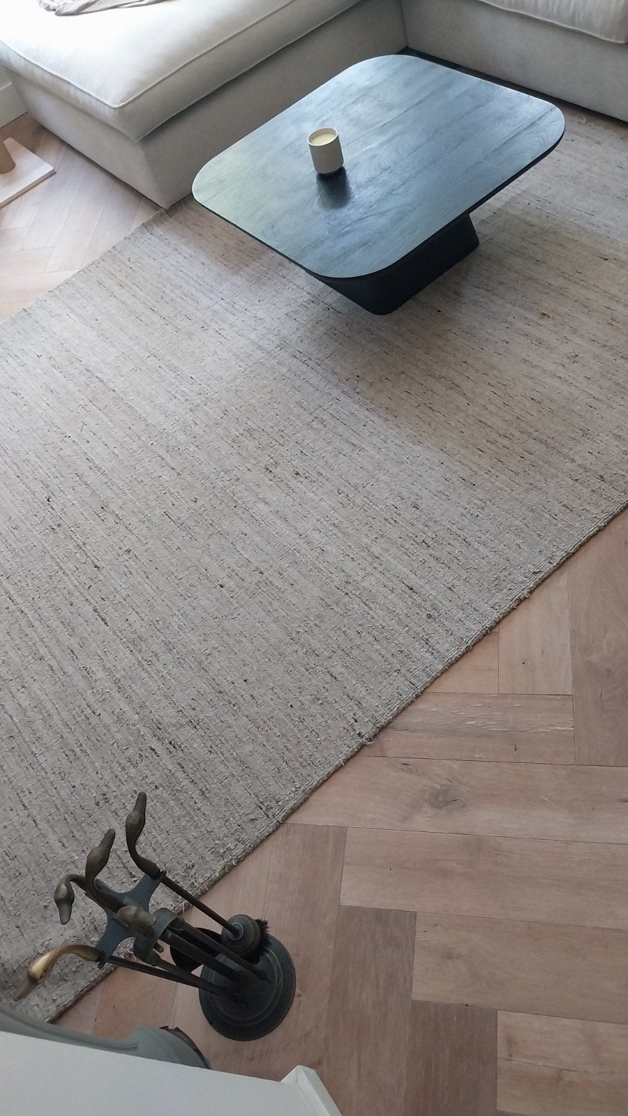 Handgeweven wollen vloerkleed KANATA - Grijs/Beige, Huis en Inrichting, Ophalen, Modern, Scandinavisch, Natuurlijk, Grijs, 150 tot 200 cm