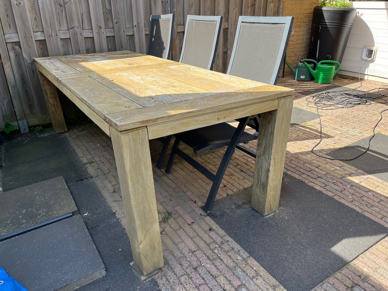 LIFE Teakhouten tuintafel met 6 stoelen, Ophalen, Gebruikt, Rechthoekig, Teakhout