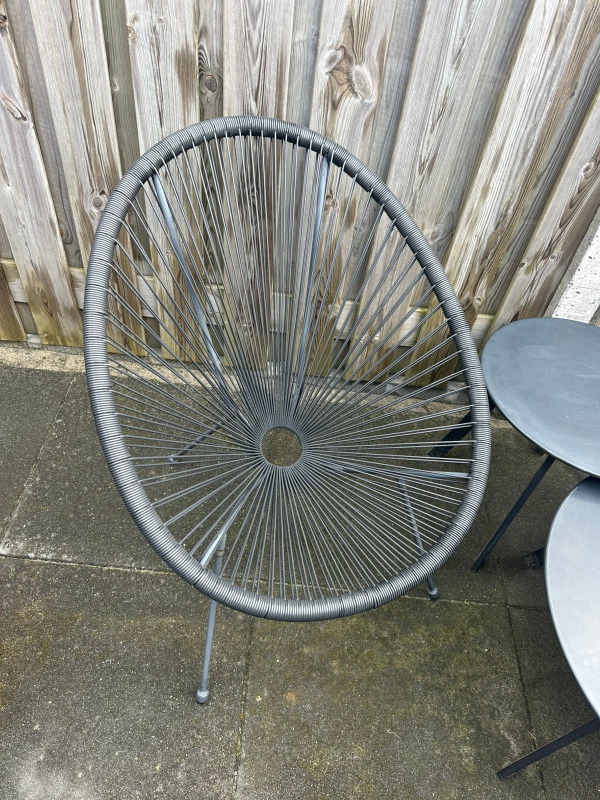 Ei stoel tuin stoel zwart trendy, Tuin en Terras, Ophalen, Zo goed als nieuw, Kunststof