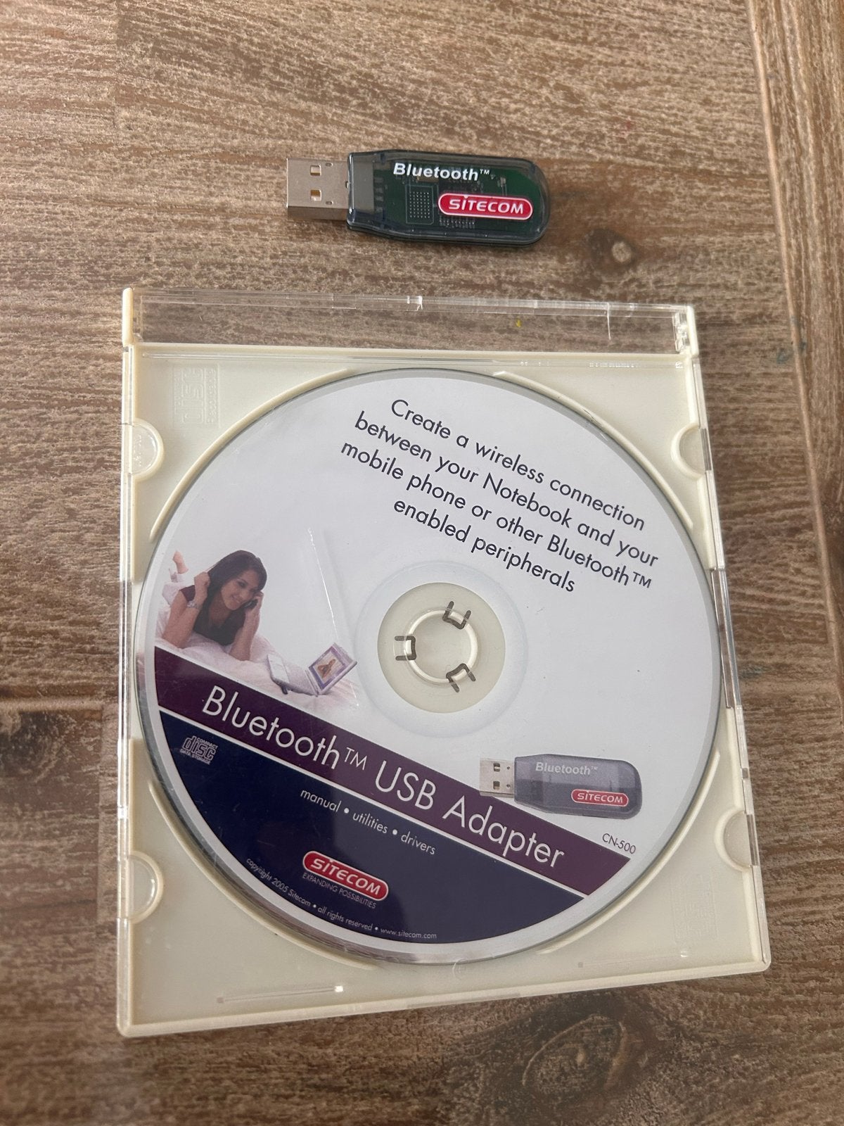 Sitecom Bluetooth USB Adapter CN-500 met installatie-CD, Computers en Software, Ophalen of Verzenden, Gebruikt