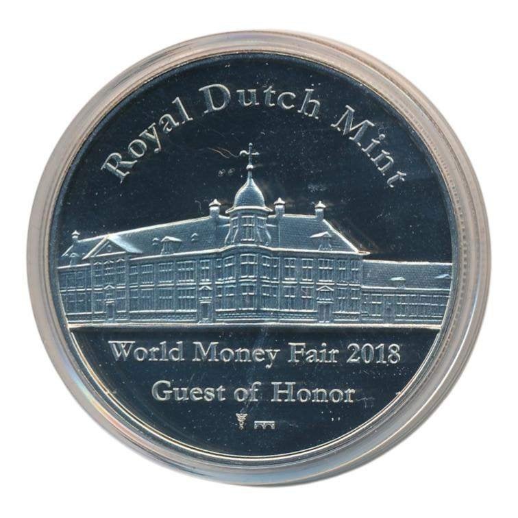 Nederland KNM World Money Fair 2018 Guest of Honor Penning, Ophalen of Verzenden, Koningin Beatrix, Overige waardes, Losse munt