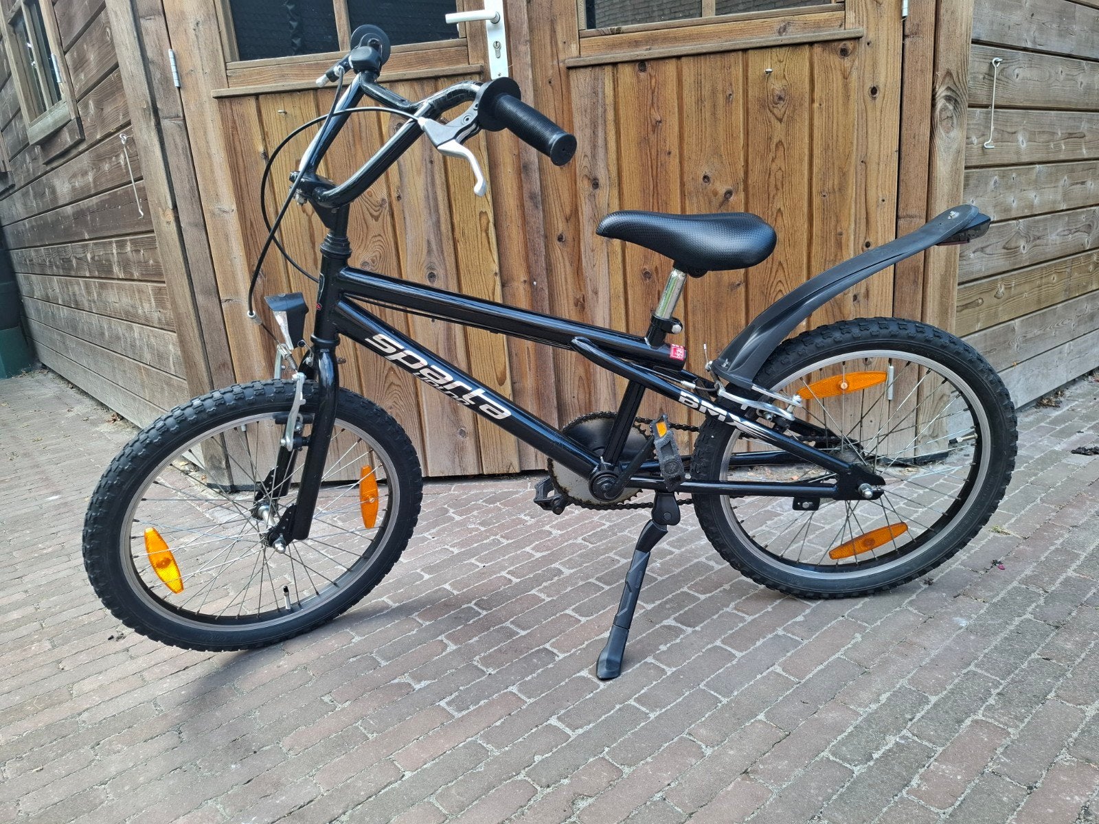Zwart Sparta BMX crossfietsje 20 inch, Ophalen, Sparta, Staal, Velgrem