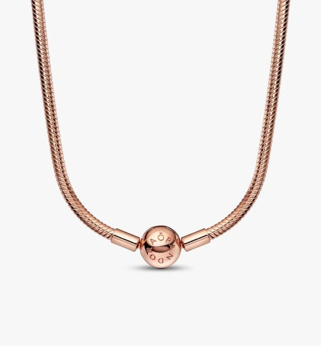Pandora Rose Gold verguld Ketting met Logo ( vaste prijs )l, Ophalen of Verzenden, Zo goed als nieuw, Roze, Overige materialen