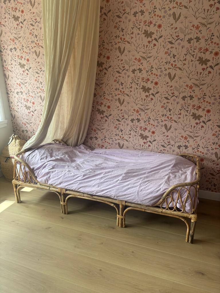 Hip rotan bed incl. matras  75x180 CM, Ophalen, Overige materialen, Gebruikt, Beige