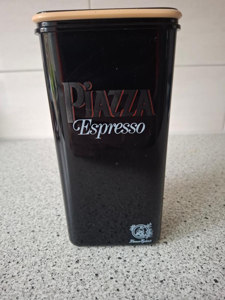 Piazza Espresso voorraadpot - vintage Douwe Egberts, Gebruikt, Kunststof, Ophalen of Verzenden, Overige merken