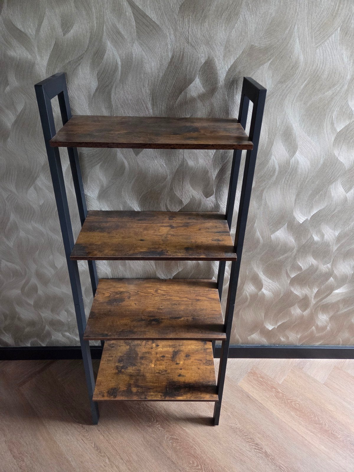 Industriële Kast - Vintage Bruin en Zwart - 136x56x34 cm, Met plank(en), Gebruikt, 100 tot 150 cm, 50 tot 100 cm