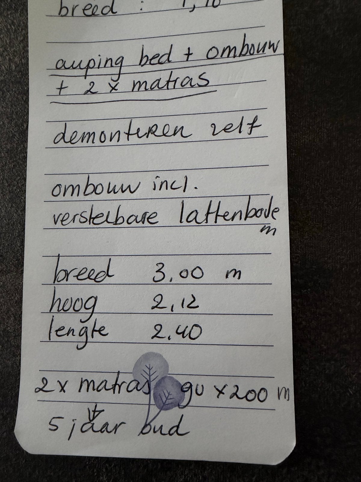 GRATIS: Auping bed met ombouw en verstelbare lattenbodem, Wit, Tweepersoons, Ophalen of Verzenden, Overige maten
